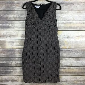 Kay Unger Black & White Polka Dot Sheath Dress